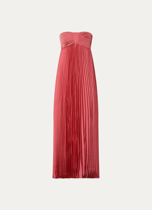 ba&sh Willow maxi jurk met plissé - voorkant steenrood