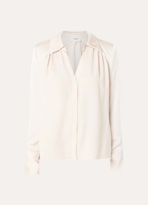 ba&sh Wilna blouse met V-hals - voorkant creme