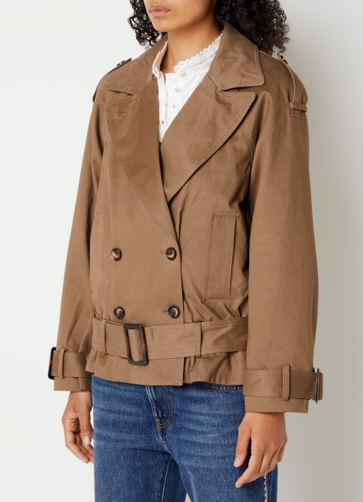 ba&sh Winnie trenchcoat met strikceintuur en steekzakken