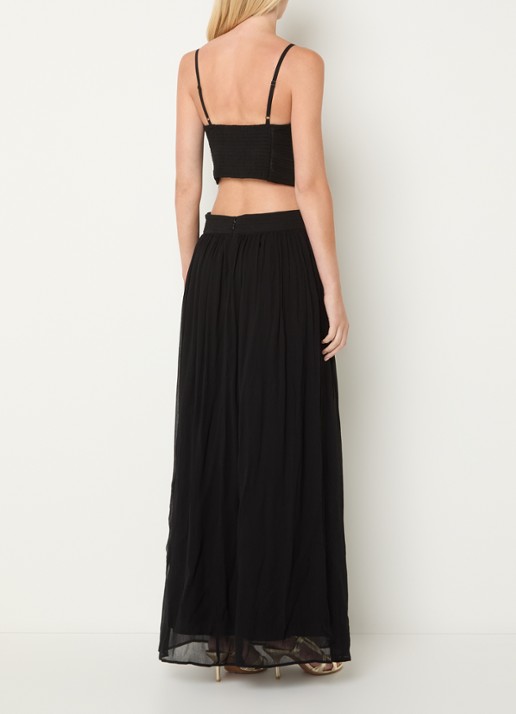 ba&sh Wira maxi rok met plooien - achterkant 4 zwart