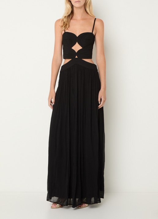 ba&sh Wira maxi rok met plooien - detail zwart
