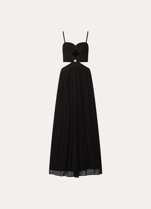 ba&sh Wira maxi rok met plooien - voorkant 2 zwart