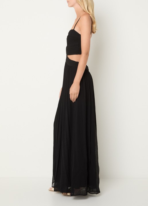 ba&sh Wira maxi rok met plooien - voorkant 3 zwart