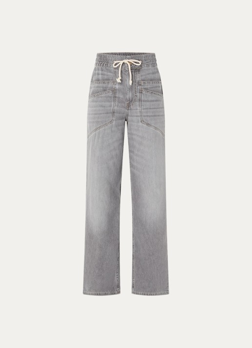 ba&sh Yima high waist straight leg jeans met gekleurde wassing - voorkant 3 grijs