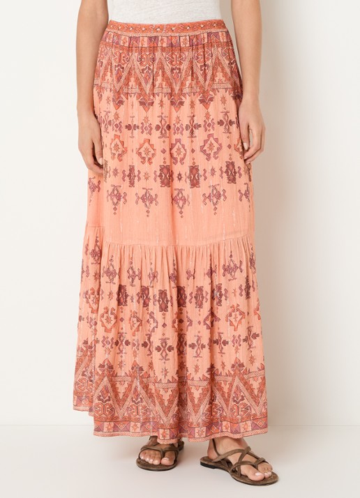 ba&sh Zaya maxi rok met lurex en print
