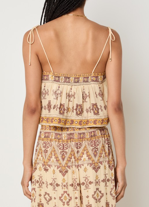 ba&sh Zelie top met print - achterkant geel