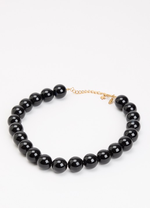 Babs The Label Midnight Black kralenketting verguld - detail 3 zwart