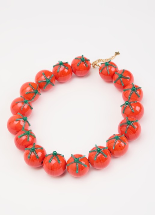 Babs The Label Pomodoro kralenketting verguld - detail rood