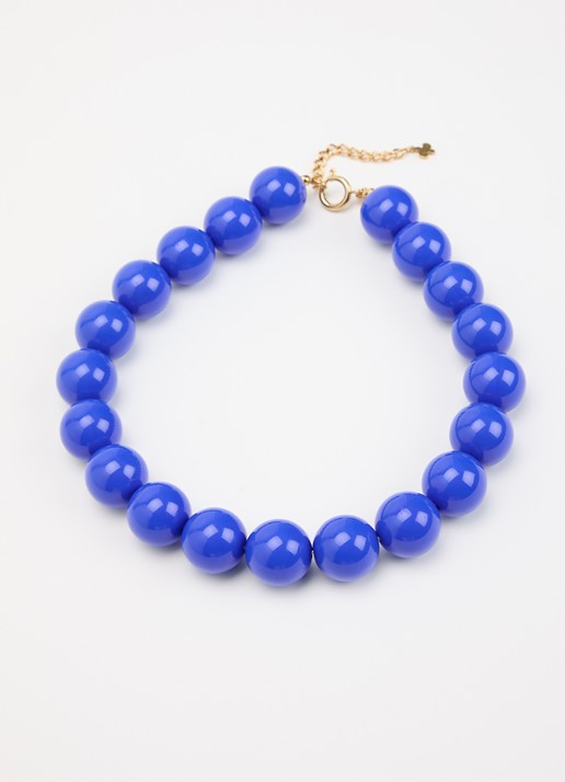 Babs The Label Royal Blue kralenketting verguld - detail kobaltblauw