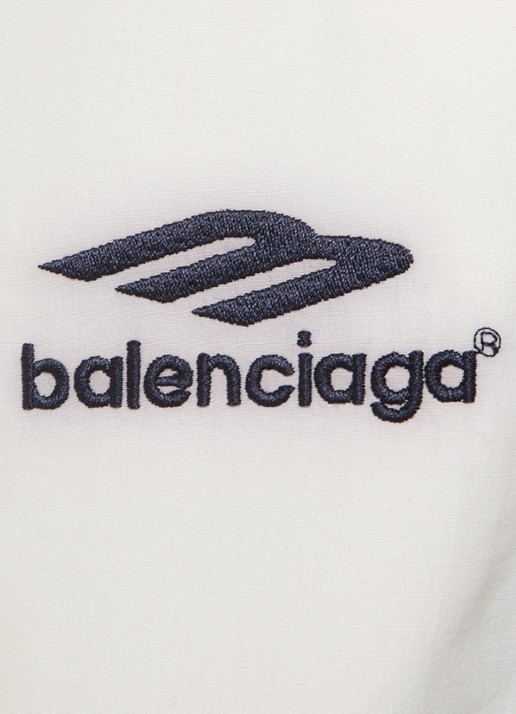 Balenciaga 3B Sports Icon mid waist loose fit trackpants met logo - detail 6 gebroken wit