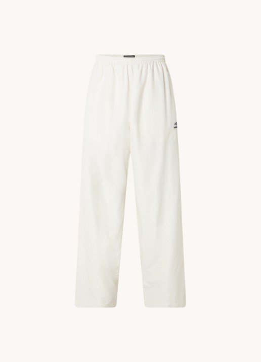 Balenciaga 3B Sports Icon mid waist loose fit trackpants met logo - voorkant gebroken wit