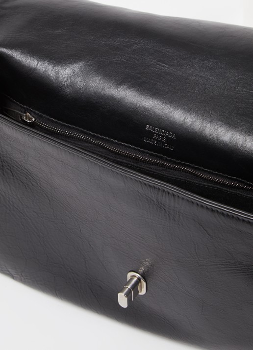 Balenciaga BB flap clutch van kalfsleer - detail 2 zwart