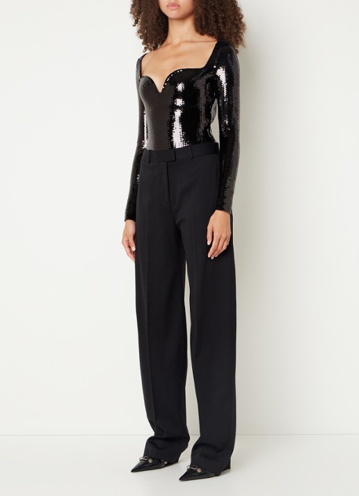 Balenciaga Body met pailletten  - voorkant 3 zwart