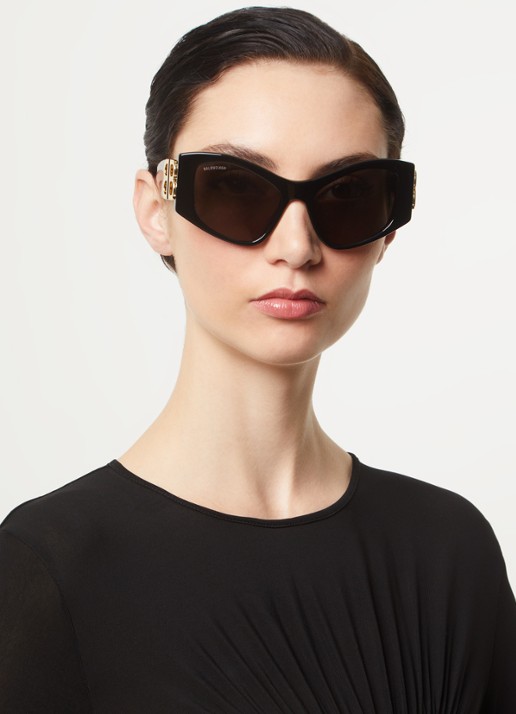 Balenciaga Cat Eye zonnebril BB0287S - voorkant 5 zwart