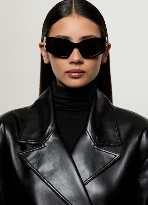 Balenciaga Cat Eye zonnebril BB0321S - voorkant 2 zwart