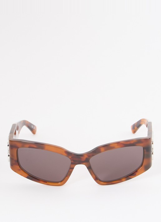 Balenciaga Cat Eye zonnebril BB0321S - detail roodbruin