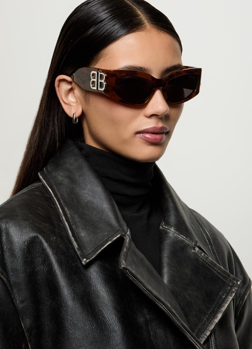Balenciaga Cat Eye zonnebril BB0321S - voorkant 5 roodbruin