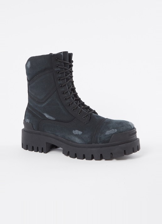 Balenciaga Combat Strike veterboot van canvas - voorkant 5 zwart
