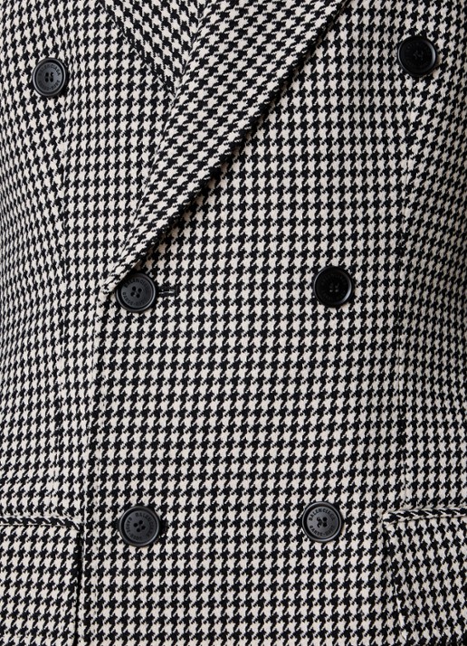 Balenciaga Double-breasted blazer van wol met pied-de-poule dessin - detail 3 zwart