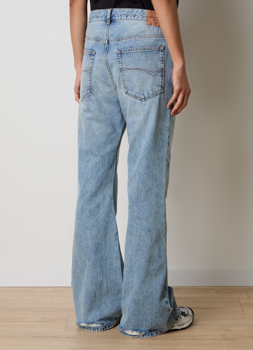 Balenciaga High waist flared jeans met lichte wassing - achterkant 3 indigo