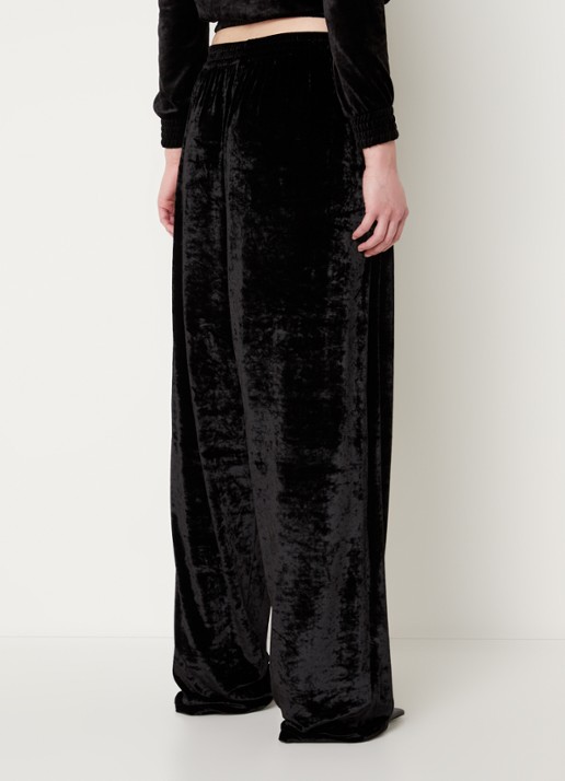 Balenciaga High waist loose fit joggingbroek van fluweel - achterkant zwart