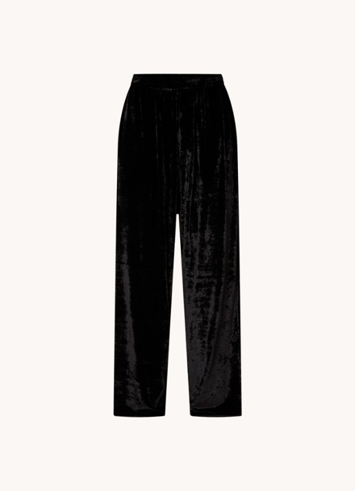 Balenciaga High waist loose fit joggingbroek van fluweel - voorkant 4 zwart