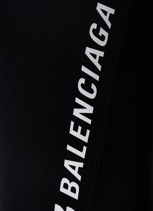 Balenciaga High waist skinny fit legging met logoprint - detail 4 zwart