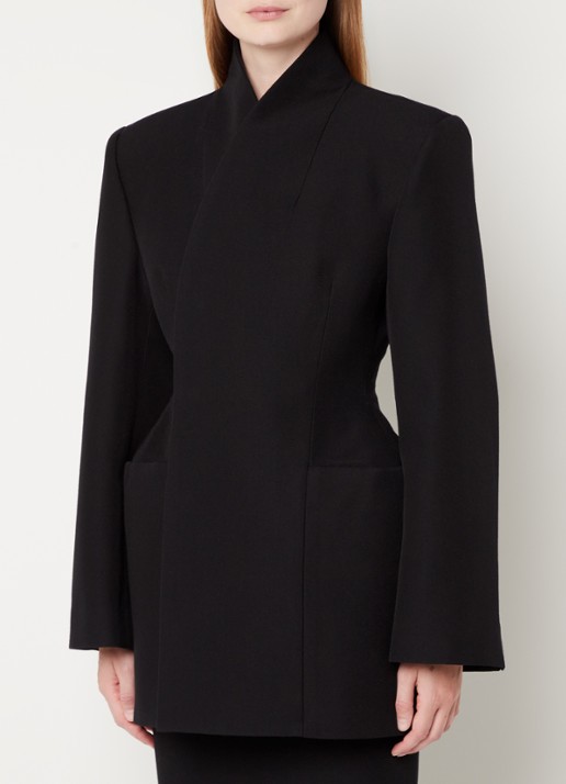 Balenciaga Hourglass blazer van wol - detail 4 zwart