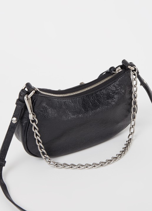 Balenciaga Le Cagole Mini schoudertas van lamsleer met studs - achterkant 4 zwart