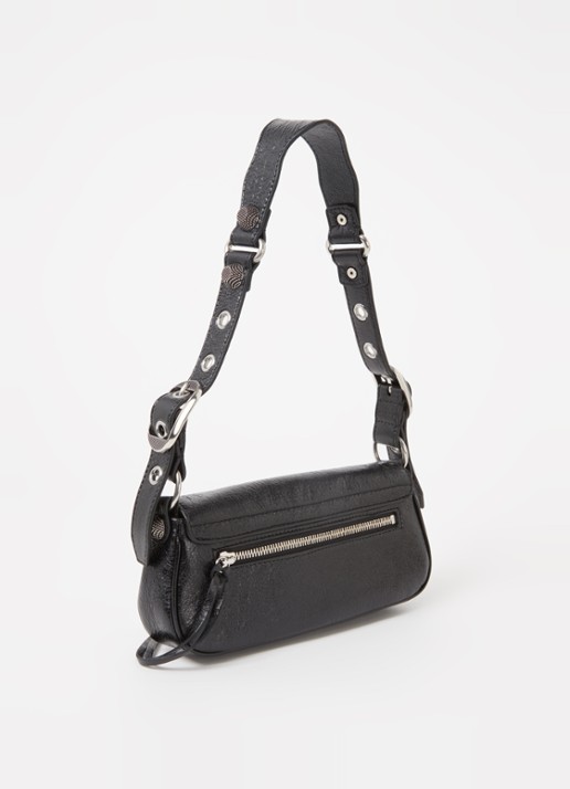Balenciaga Le Cagole XS schoudertas van lamsleer met studs - achterkant 2 zwart