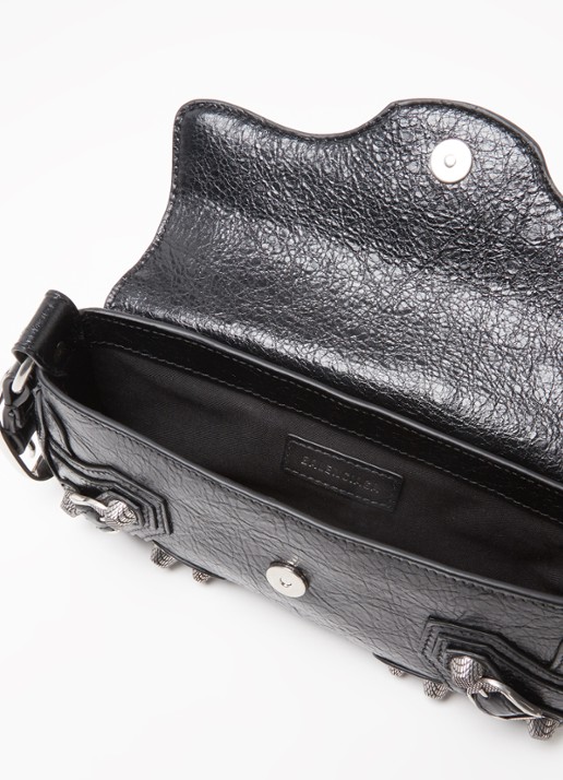 Balenciaga Le Cagole XS schoudertas van lamsleer met studs - detail 3 zwart