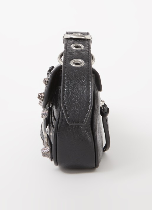 Balenciaga Le Cagole XS schoudertas van lamsleer met studs - detail 4 zwart