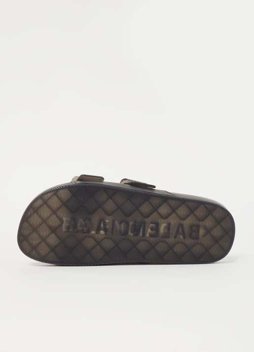 Balenciaga Mallorca slipper met gespdetail - detail 2 antraciet