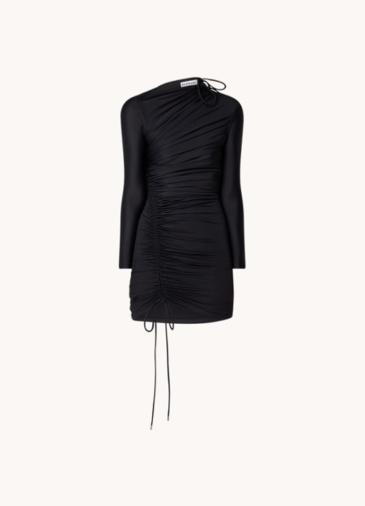 Balenciaga Mini jurk met rijgdetail en asymmetrische hals