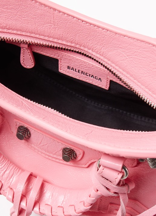 Balenciaga Neo Cagole XS handtas van lamsleer met studs - detail 4 roze