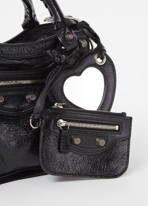 Balenciaga Neo Cagole XS handtas van lamsleer met studs - detail 3 zwart
