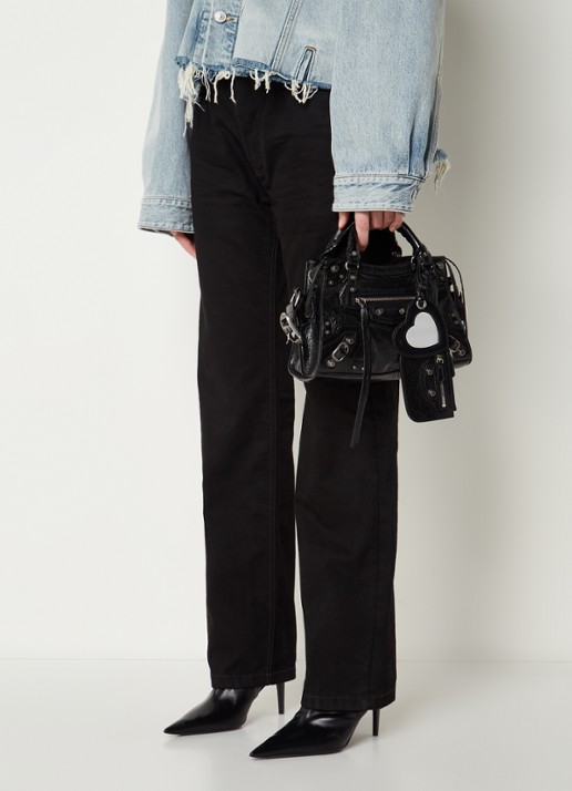 Balenciaga Neo Cagole XS handtas van lamsleer met studs - voorkant 5 zwart