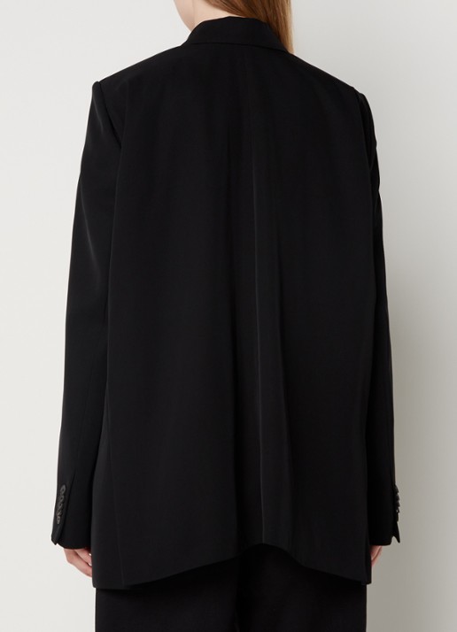 Balenciaga Oversized double-breasted mantel met klepzakken  - achterkant 3 zwart