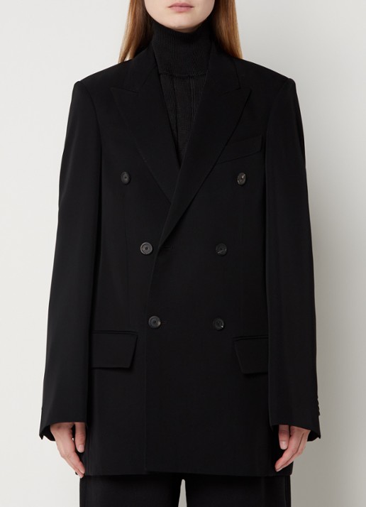 Balenciaga Oversized double-breasted mantel met klepzakken  - detail 4 zwart
