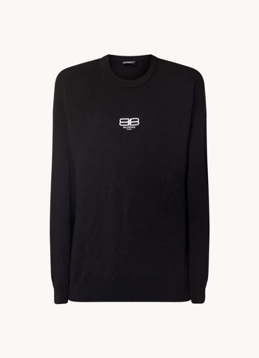 Balenciaga Oversized fijngebreide trui met logoborduring