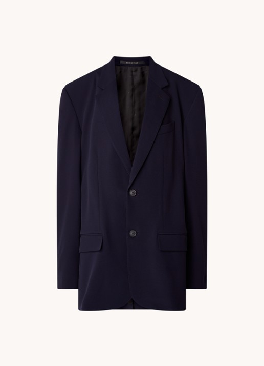 Balenciaga Oversized mantel van wol met schoudervulling   - voorkant 4 donkerblauw
