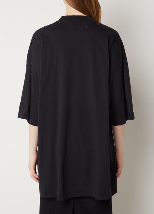 Balenciaga Oversized T-shirt met print  - achterkant gebroken wit