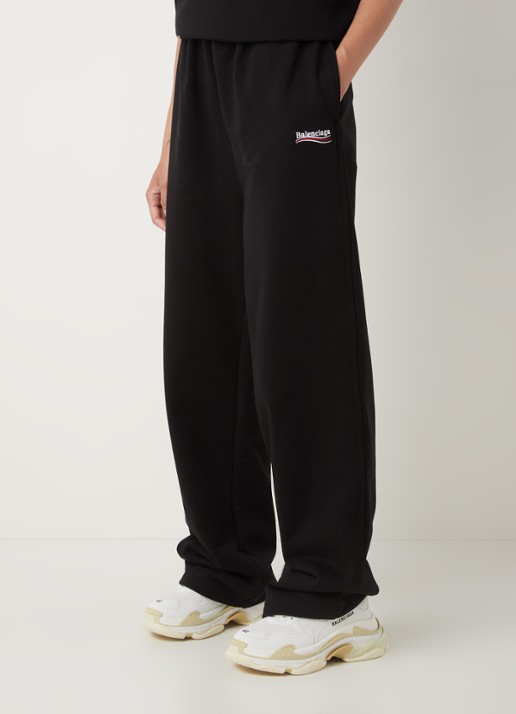 Balenciaga Political Campaign high waist wide fit joggingbroek met steekzakken - detail zwart
