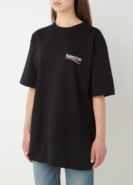 Balenciaga Political Campaign T-shirt met logo- en backprint - achterkant 3 zwart