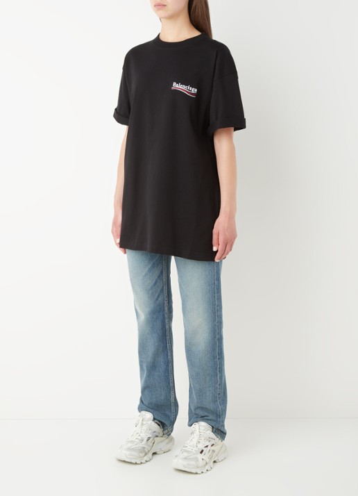 Balenciaga Political Campaign T-shirt met logo- en backprint - voorkant 5 zwart