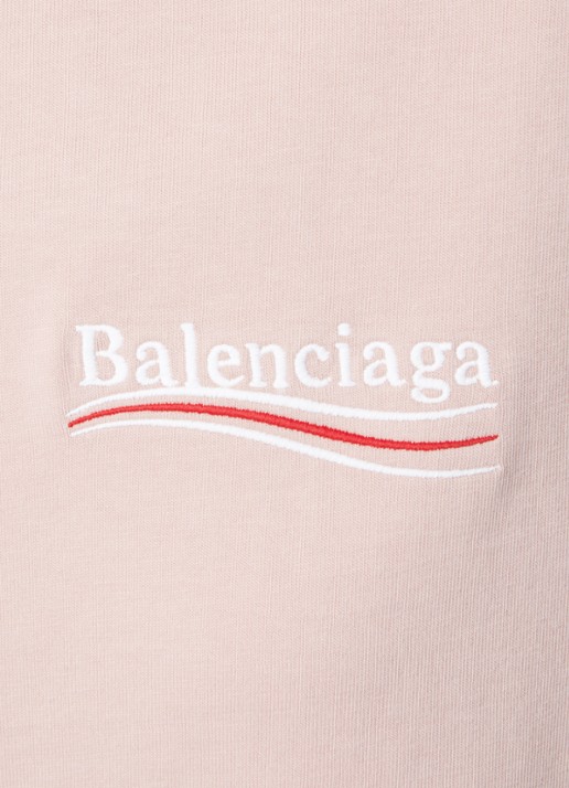 Balenciaga Political Campaign T-shirt met logo- en backprint - detail 3 roze