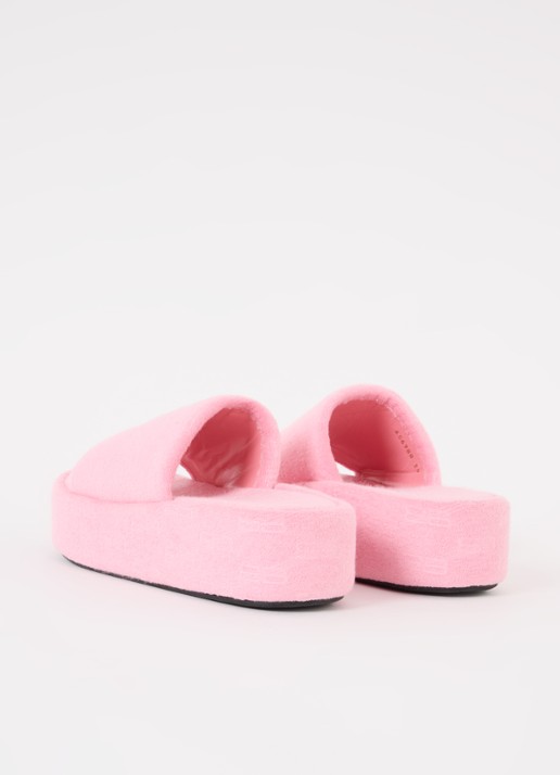 Balenciaga Rise slipper met logo - achterkant roze