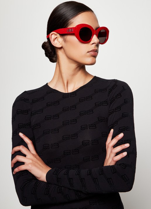Balenciaga Rive Gauche zonnebril BB0235S - voorkant 2 rood