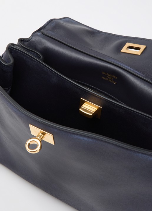 Balenciaga Rodeo Small handtas van kalfsleer met afneembare schouderriem - detail 2 donkerblauw