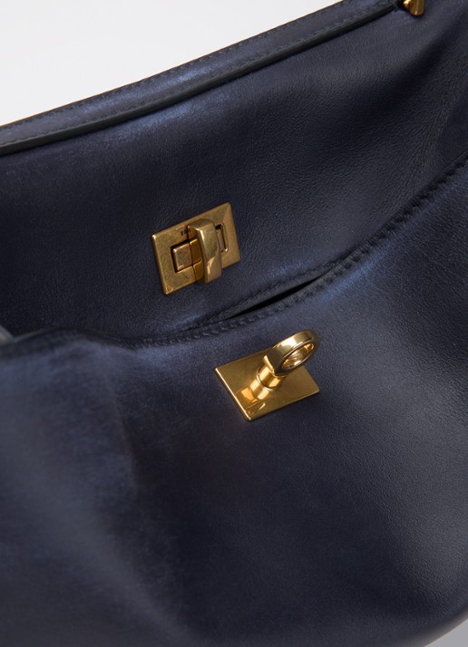 Balenciaga Rodeo Small handtas van kalfsleer met afneembare schouderriem - detail 5 donkerblauw